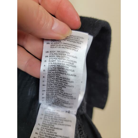 Adidas Pullover Fleece Hoodie Sweatshirt Women's Medium Black Kangaroo Pocket - Picture 5 of 6